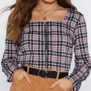 Plaid the Game Zip Top